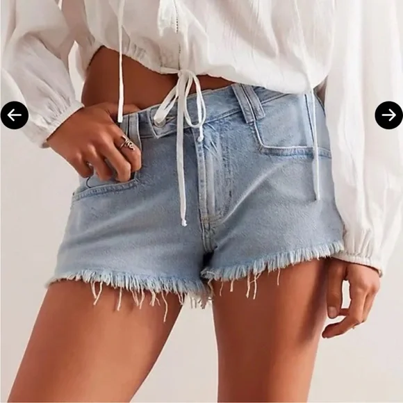 Free People cutoffs | We The Free CRVY High Voltage Short | Curvy jean shorts - Picture 6 of 9
